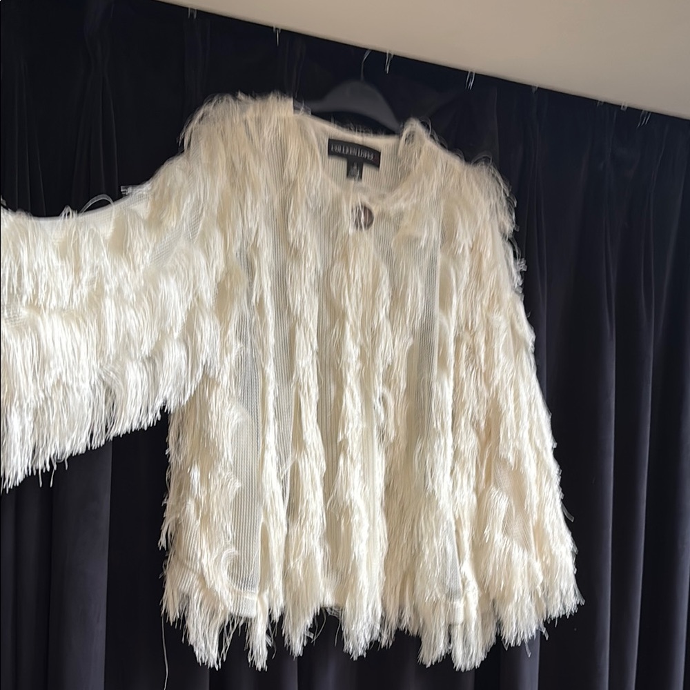 Zara White Textured Cardigan